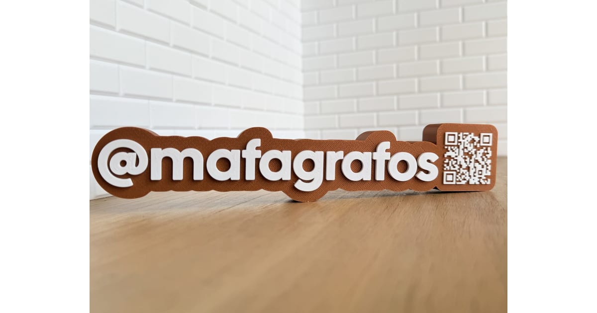 Letreiro de @social - 2 Cores + QR Code