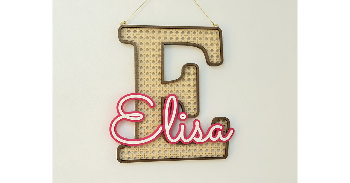 Rattan Letter For The Wall