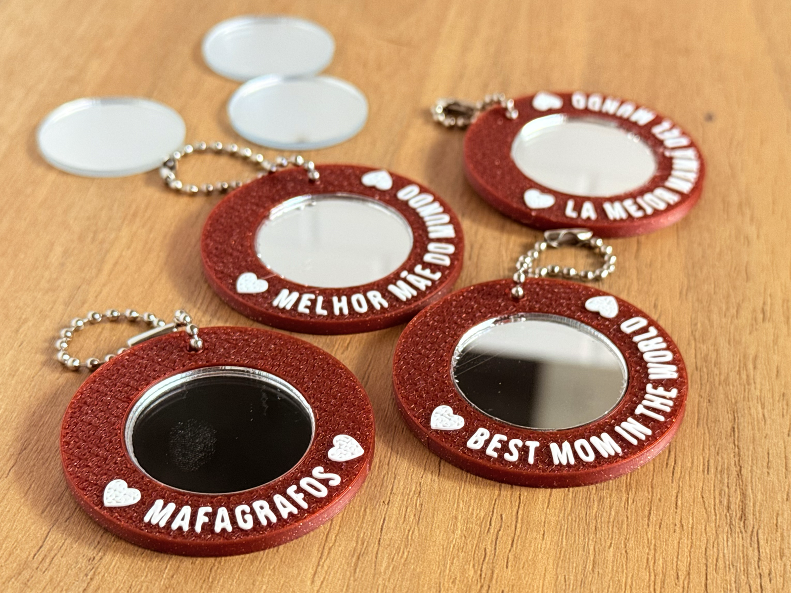 Mirror Text Keychain