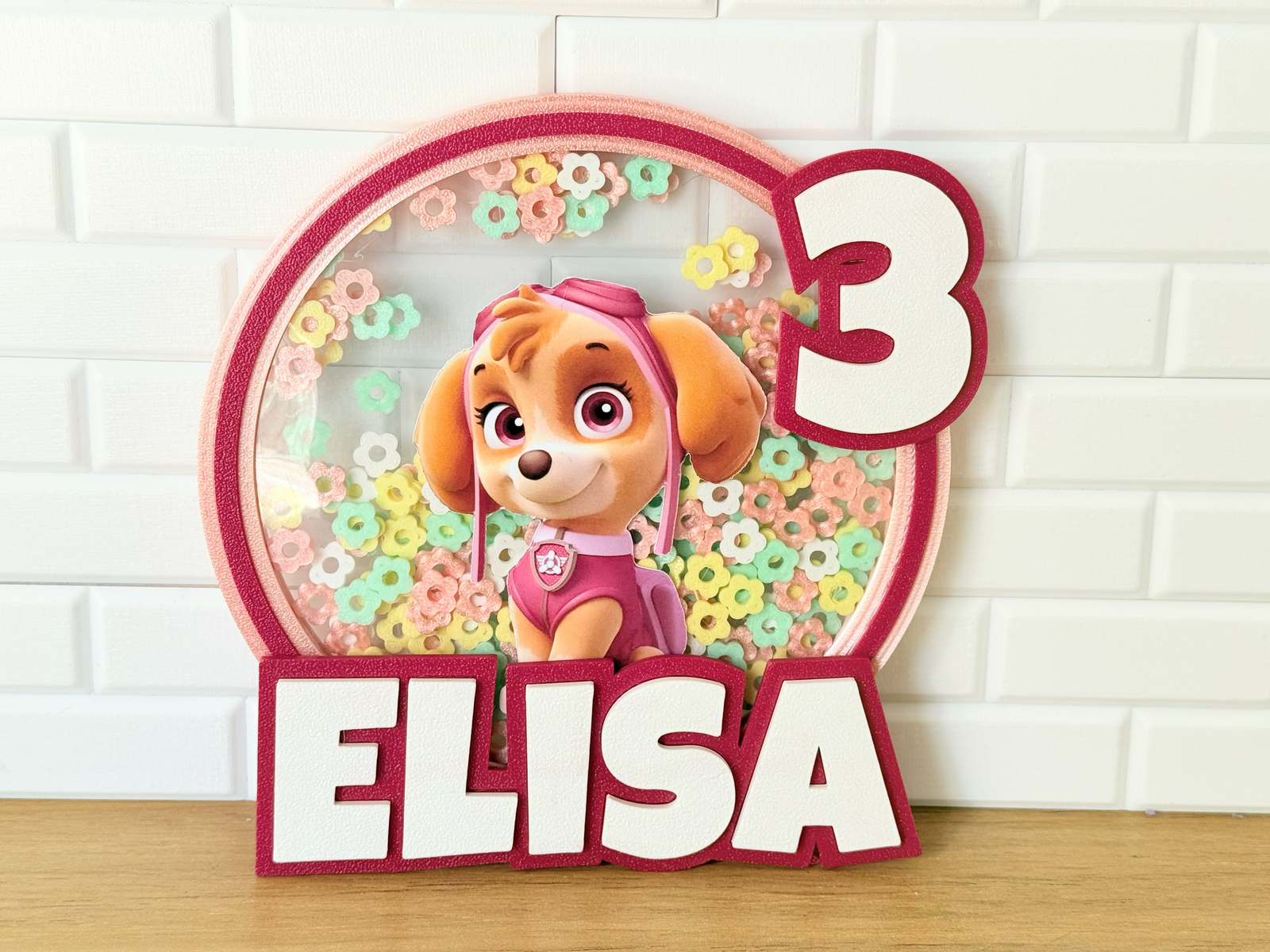Glitter Circle Cake Topper