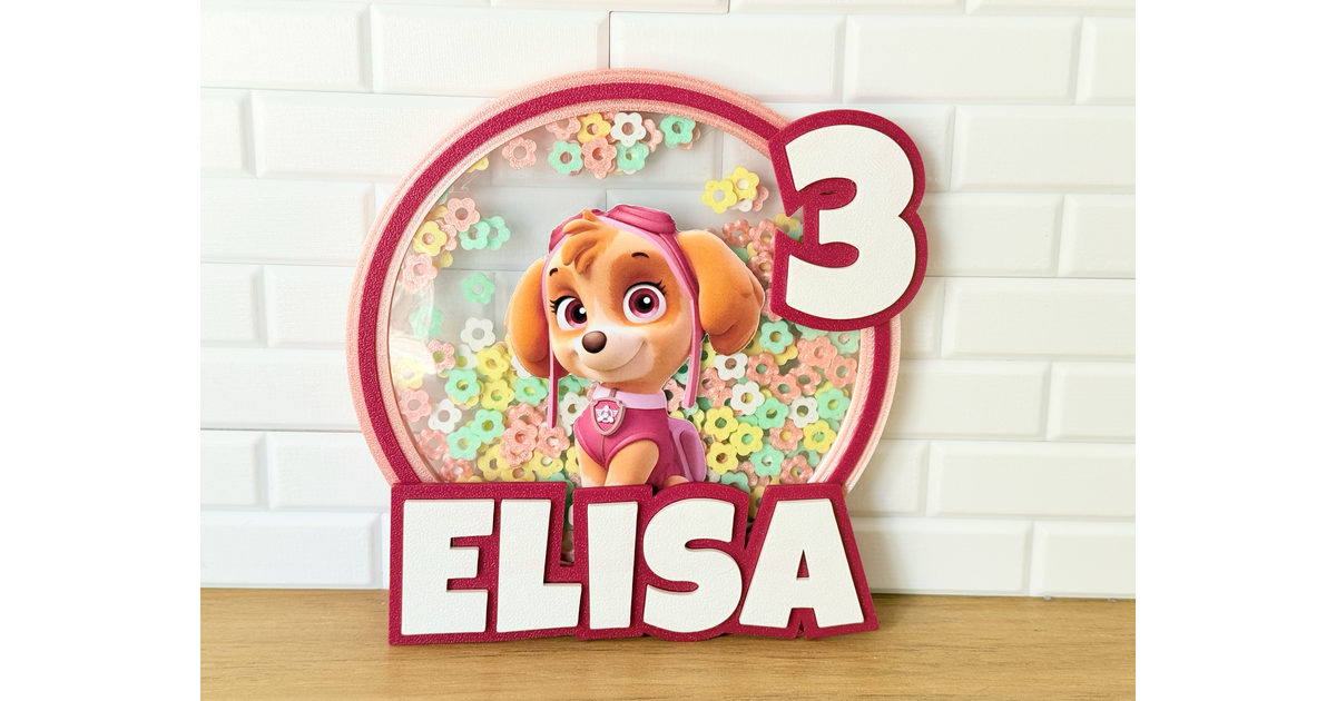 Glitter Circle Cake Topper