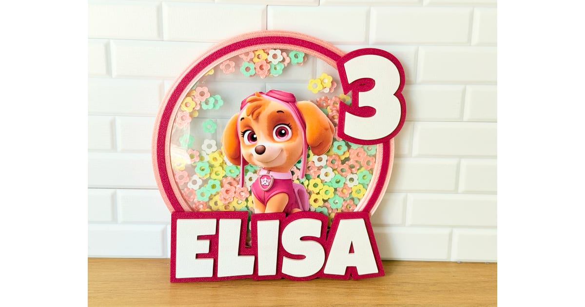 Topo de Bolo Circular com Glitter