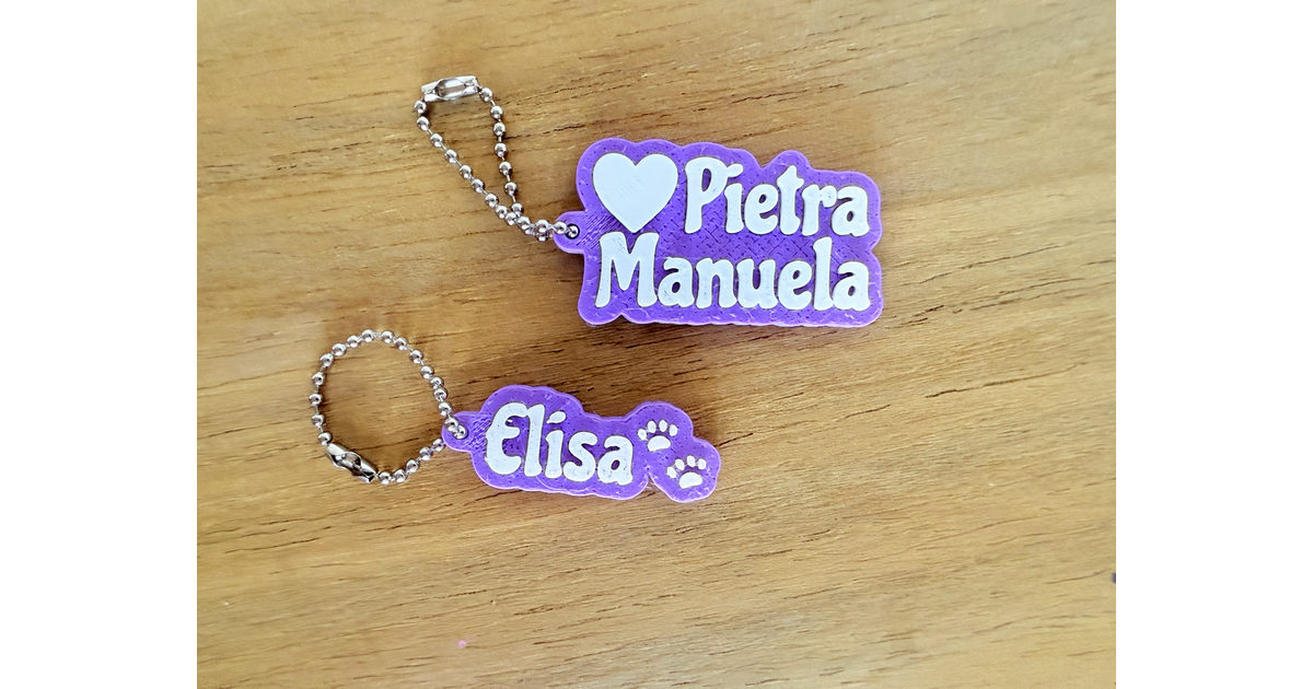 Chaveiro de Nome com 2 Cores