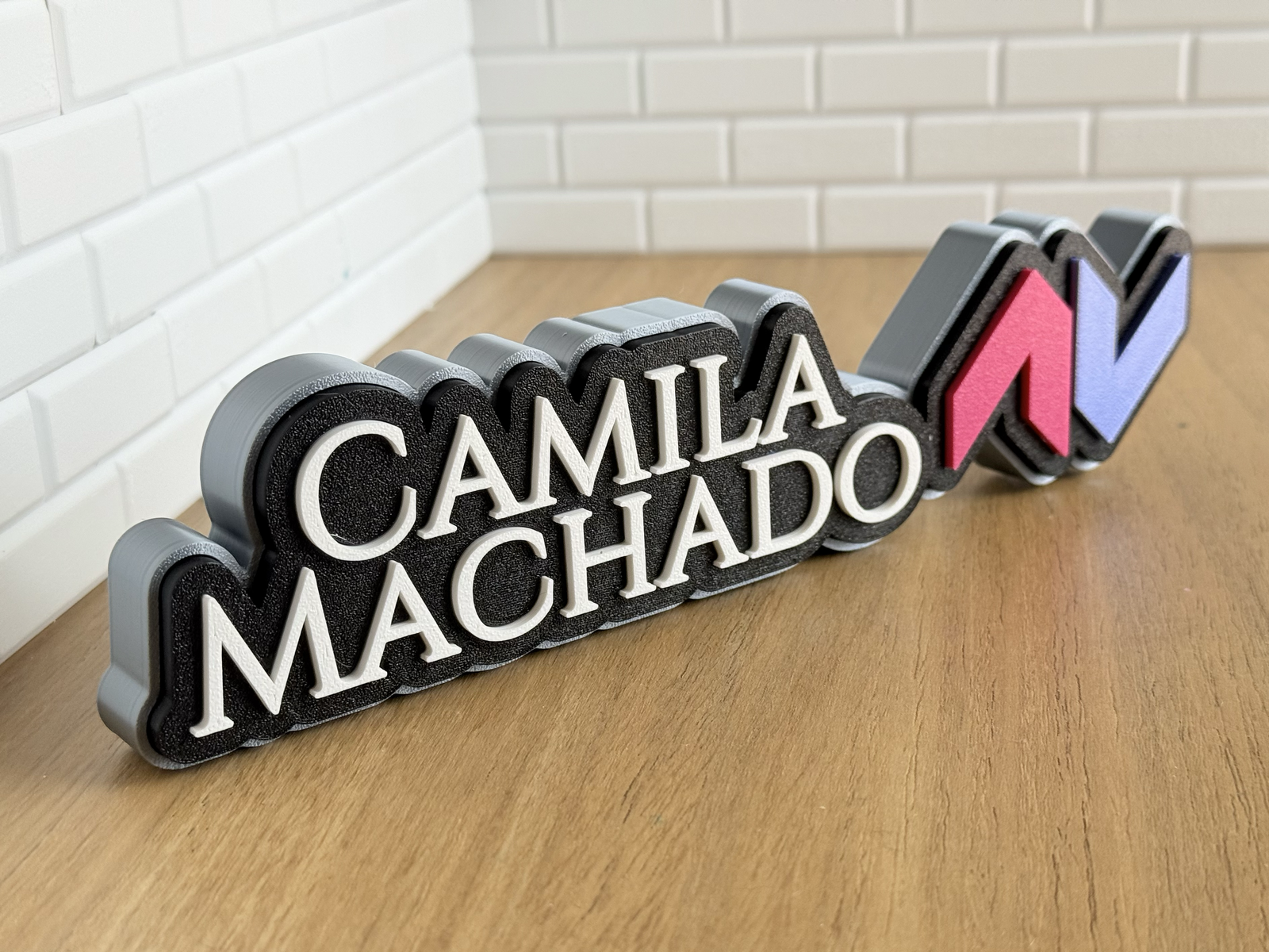 Word Sign - 2 Lines with Image - 3 Colors