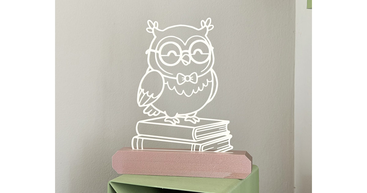 Búho Profesor - Placa de Line Art
