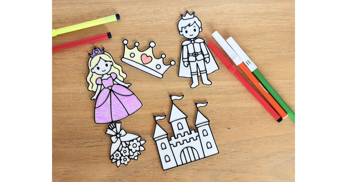 Colorir com Bordas em Relevo - Princesa